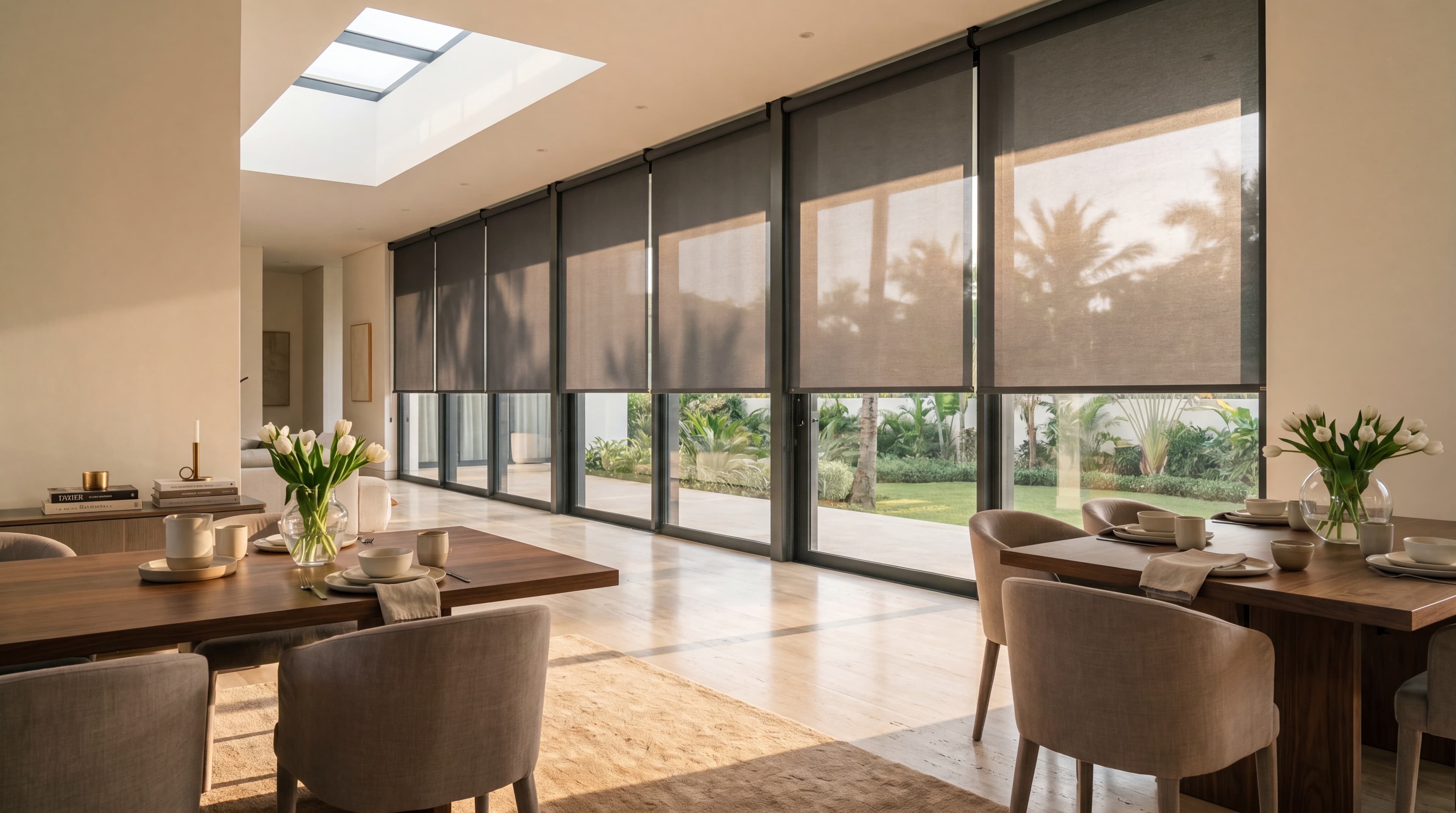 Interior luxuoso com estores Diamond Blinds em Maputo